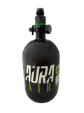 Black air tank with 'Aura Air' branding on a white background