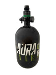 Black air tank with 'Aura Air' branding on a white background