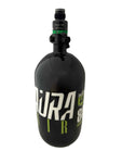 Black air tank with 'Aura Air' branding on a white background